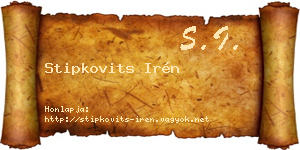 Stipkovits Irén névjegykártya